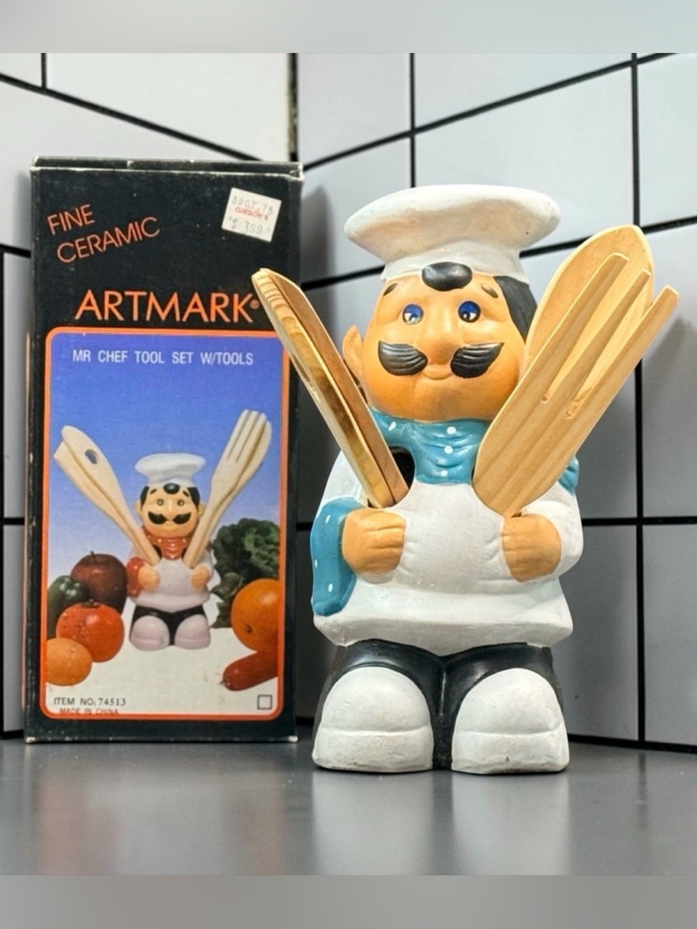 ARTMARK 1993 Fine Ceramic Mr. Chef Tool Set w/Tools